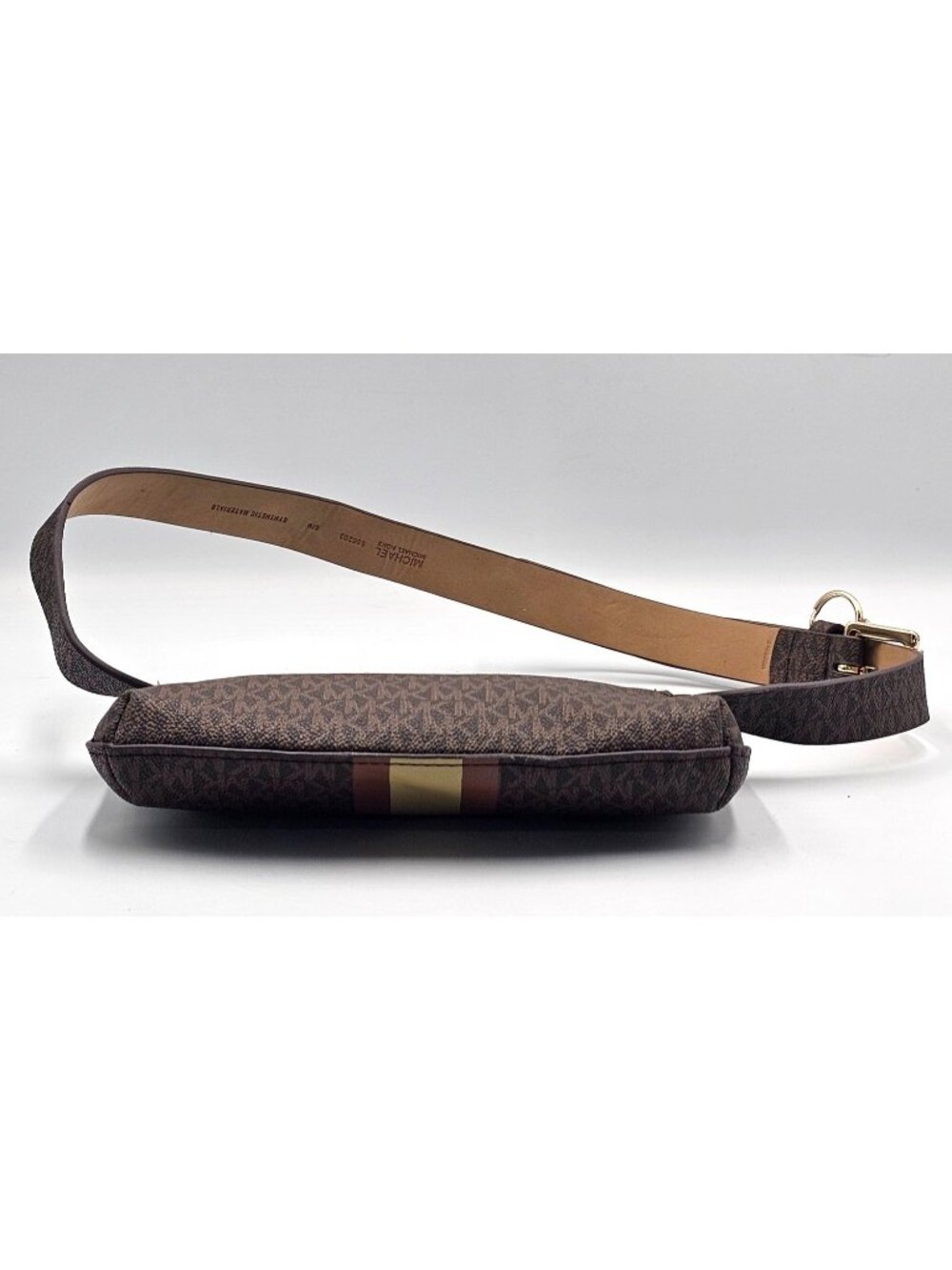 Michael Kors Women's Brown Beige Signature Logo Waist Pack Belt Bag Sz S/M 3303 - Picture 9 of 15